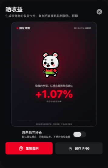 带宠物的收益分享卡